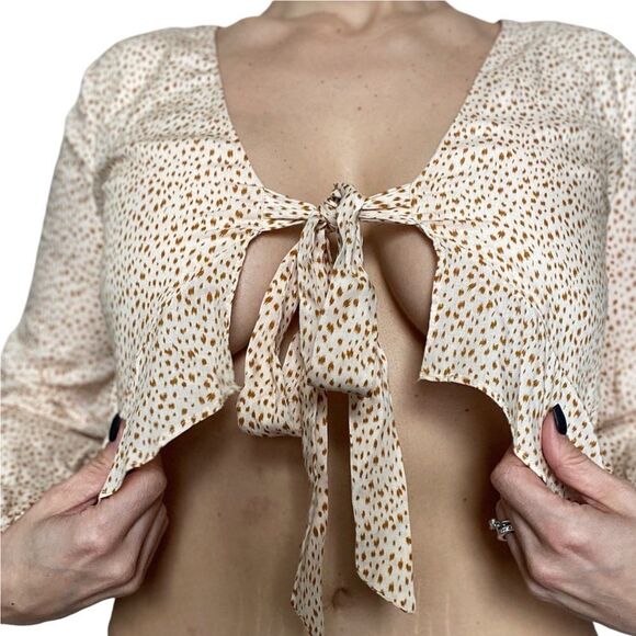 Sadie & Sage Top Ruffle Tie Front NEW Festival Sexy - Picture 3 of 9